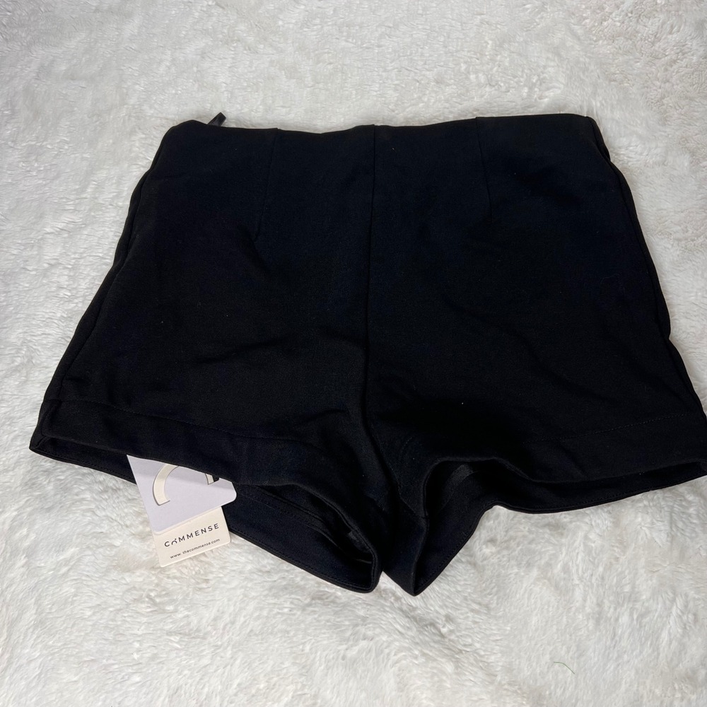COMMENSE‎ Women's Black High Waisted Tailored Shorts Size Large NWT